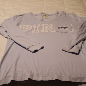 Vs pink light blue long sleeve shirt xs